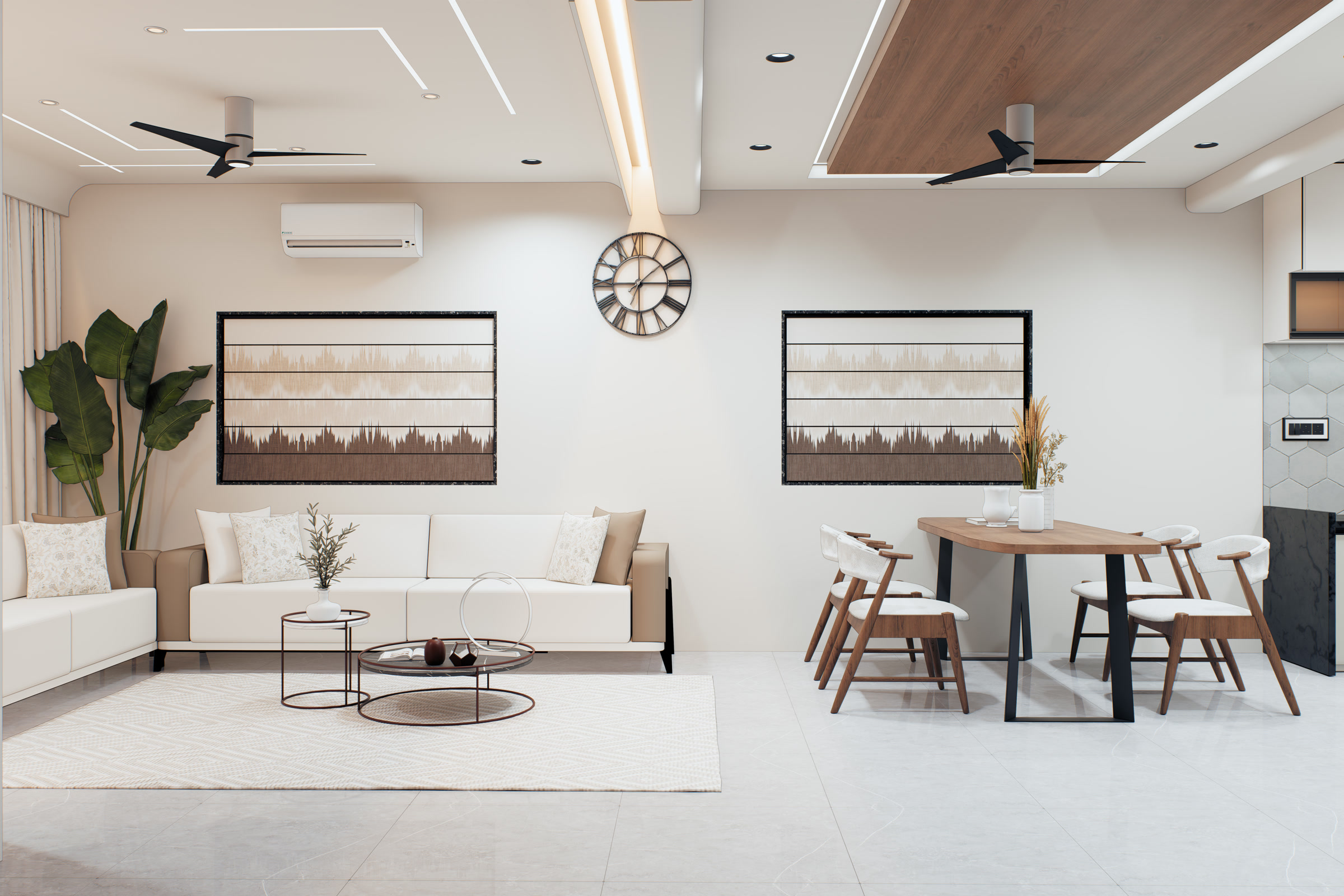 Open-plan living + dining